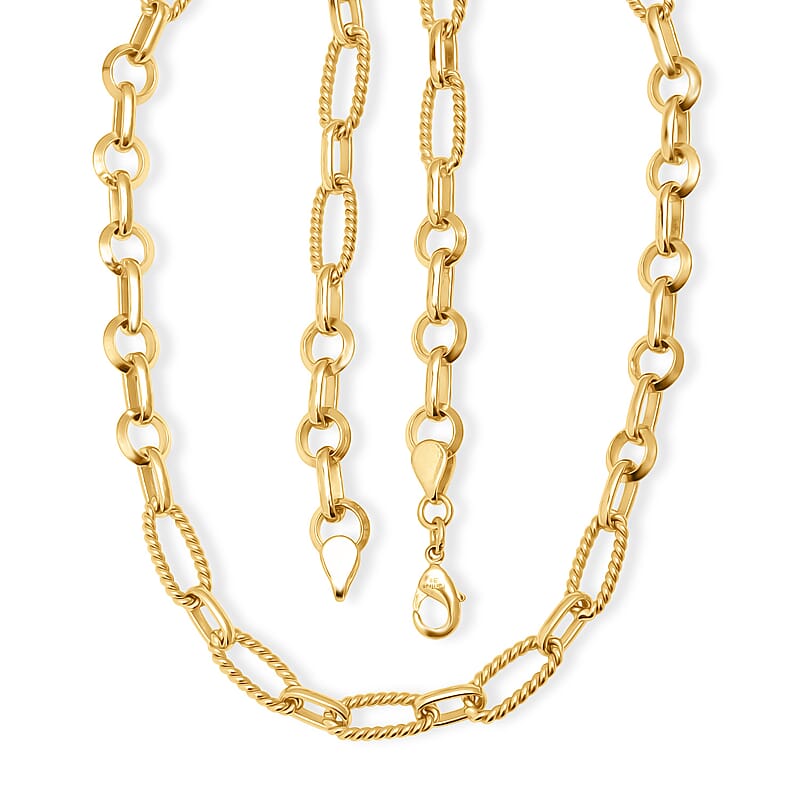 EverTrue Bronzella Collection Twisted Link Fusion Chain Necklace in 18K YG Plated Bronze 20 Inches