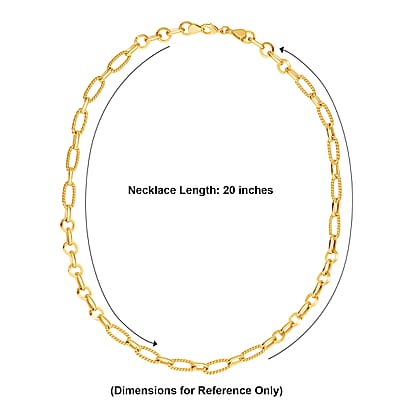 EverTrue Bronzella Collection Twisted Link Fusion Chain Necklace in 18K YG Plated Bronze 20 Inches