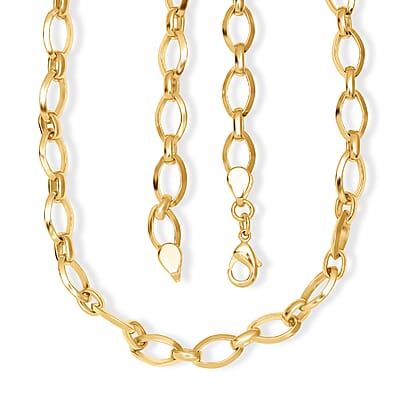 EverTrue Bronzella Collection Classic Oval Link Chain Necklace in 18K YG Plated Bronze 20 Inches