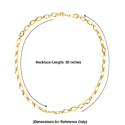 EverTrue Bronzella Collection Classic Oval Link Chain Necklace in 18K YG Plated Bronze 20 Inches