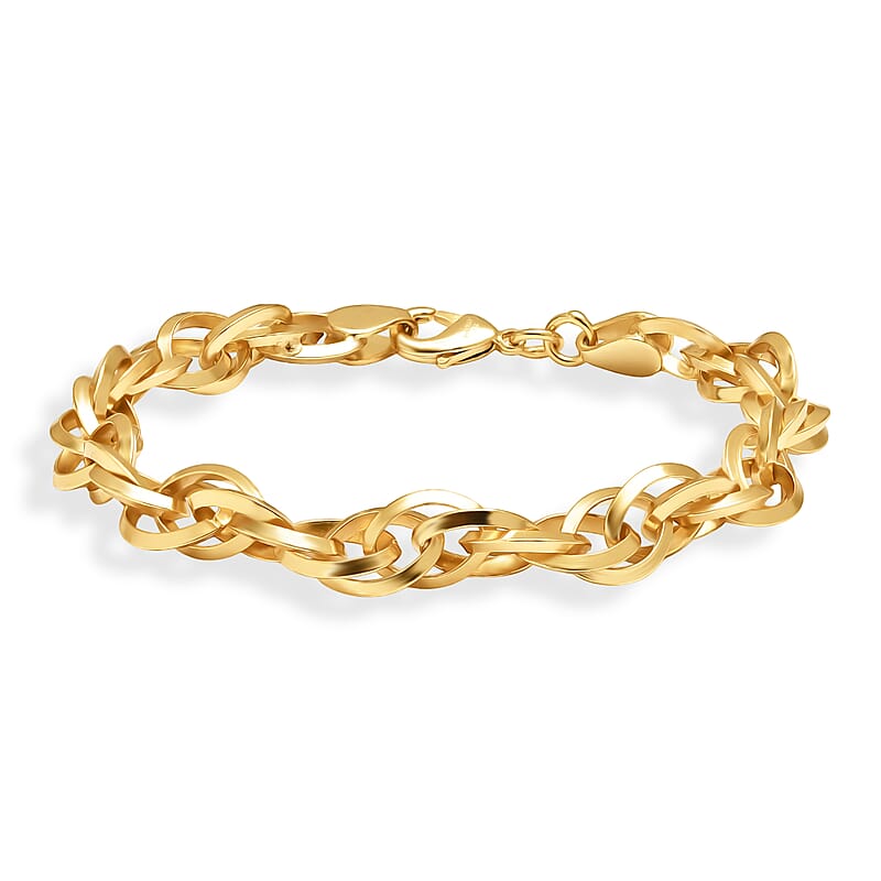 EverTrue Bronzella Collection Rolo (Belcher) Link Chain Bracelet in 18K YG Plated Bronze (7.50 In)