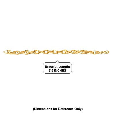 EverTrue Bronzella Collection Rolo (Belcher) Link Chain Bracelet in 18K YG Plated Bronze (7.50 In)