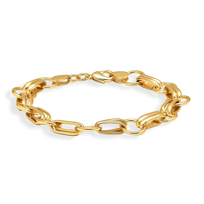 EverTrue Bronzella Collection Milano Oro Catena Chain Bracelet in 18K YG Plated Bronze (7.25 In)