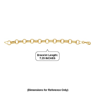 EverTrue Bronzella Collection Milano Oro Catena Chain Bracelet in 18K YG Plated Bronze (7.25 In)