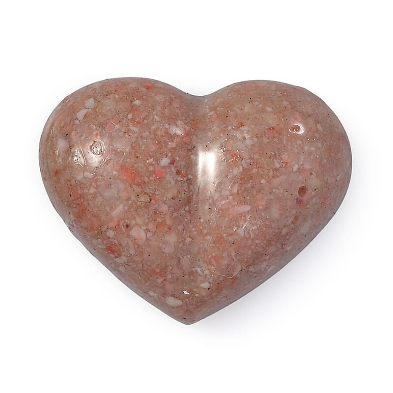 Constituted Peach Opal Carved Heart (Fancy Free) 21.97 ctw
