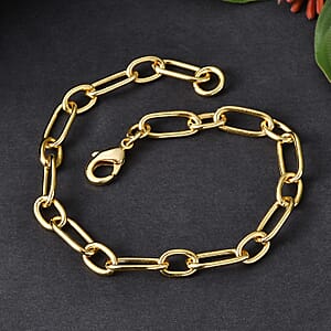 EverTrue Bronzella Collection Paperclip Link Chain Bracelet in 18K YG Plated Bronze (7.25 In)