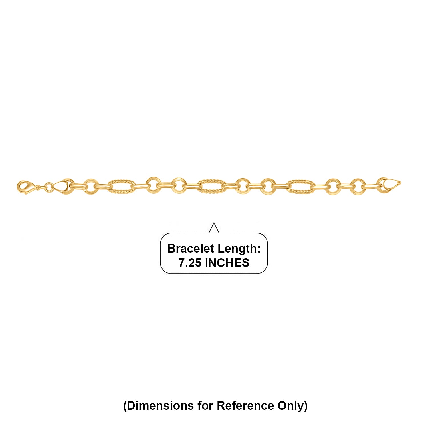 EverTrue Bronzella Collection Twisted Link Fusion Chain Bracelet in 18K YG Plated Bronze (7.25 In)