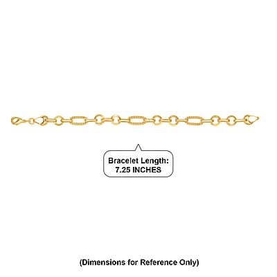 EverTrue Bronzella Collection Twisted Link Fusion Chain Bracelet in 18K YG Plated Bronze (7.25 In)