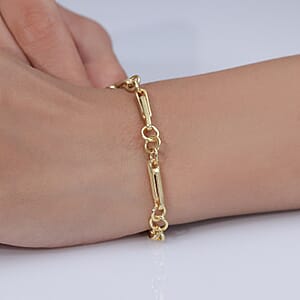 EverTrue Bronzella Collection Mixed Link Chain Bracelet in 18K YG Plated Bronze (7.25 In)