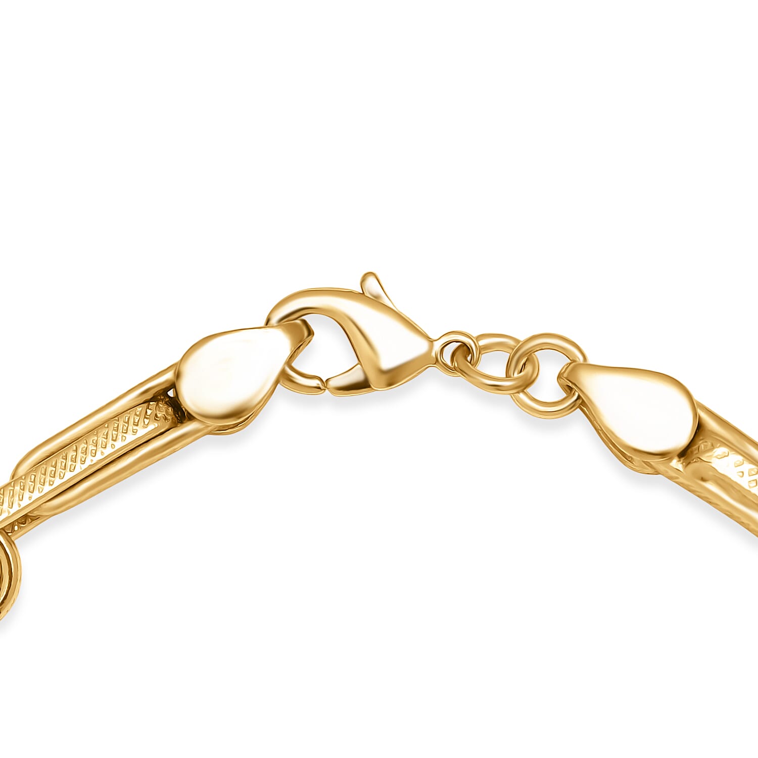EverTrue Bronzella Collection Mixed Link Chain Bracelet in 18K YG Plated Bronze (7.25 In)