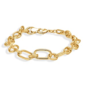 EverTrue Bronzella Collection Dual-Link Textured Chain Bracelet in 18K YG Plated Bronze (7.25 In)