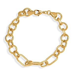 EverTrue Bronzella Collection Dual-Link Textured Chain Bracelet in 18K YG Plated Bronze (7.25 In)