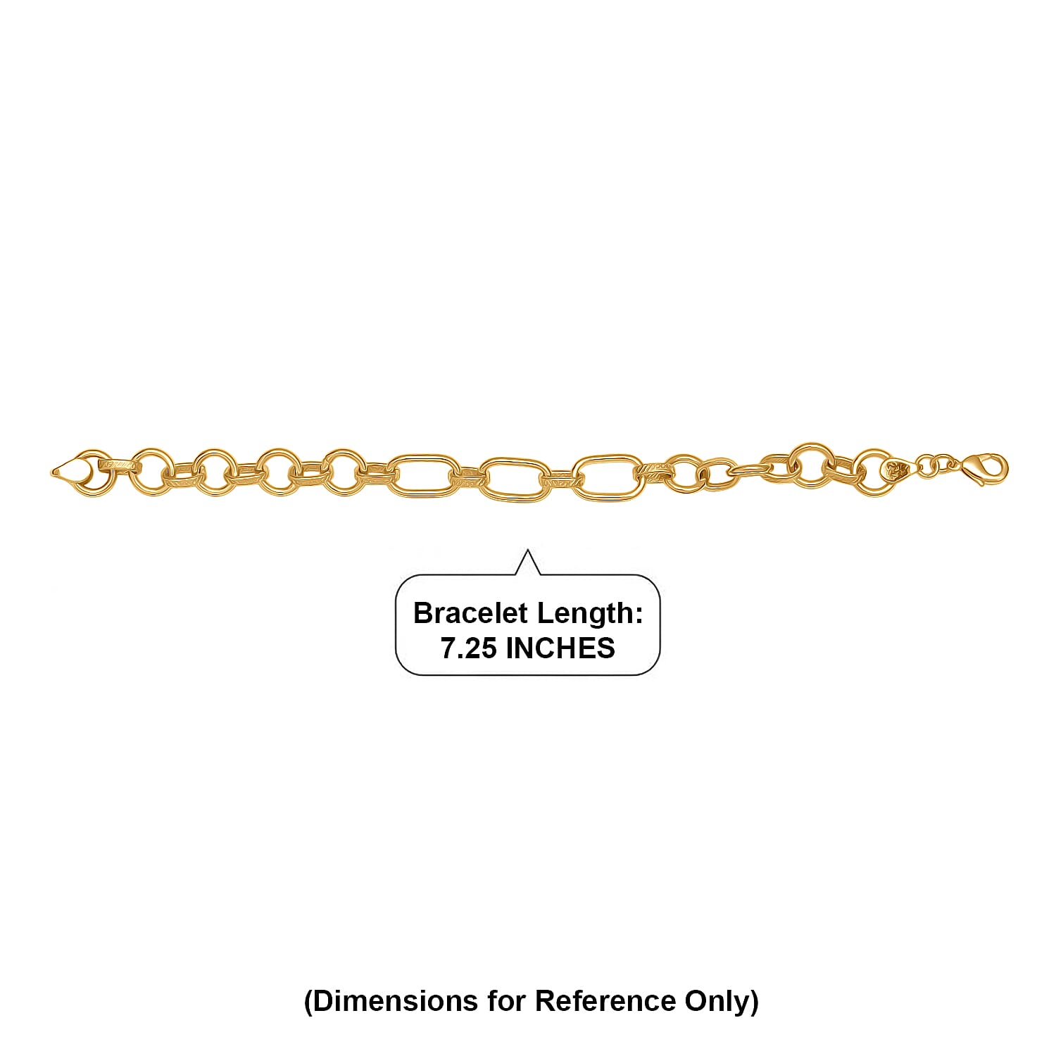 EverTrue Bronzella Collection Dual-Link Textured Chain Bracelet in 18K YG Plated Bronze (7.25 In)