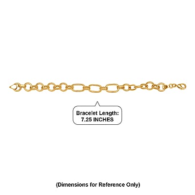 EverTrue Bronzella Collection Dual-Link Textured Chain Bracelet in 18K YG Plated Bronze (7.25 In)