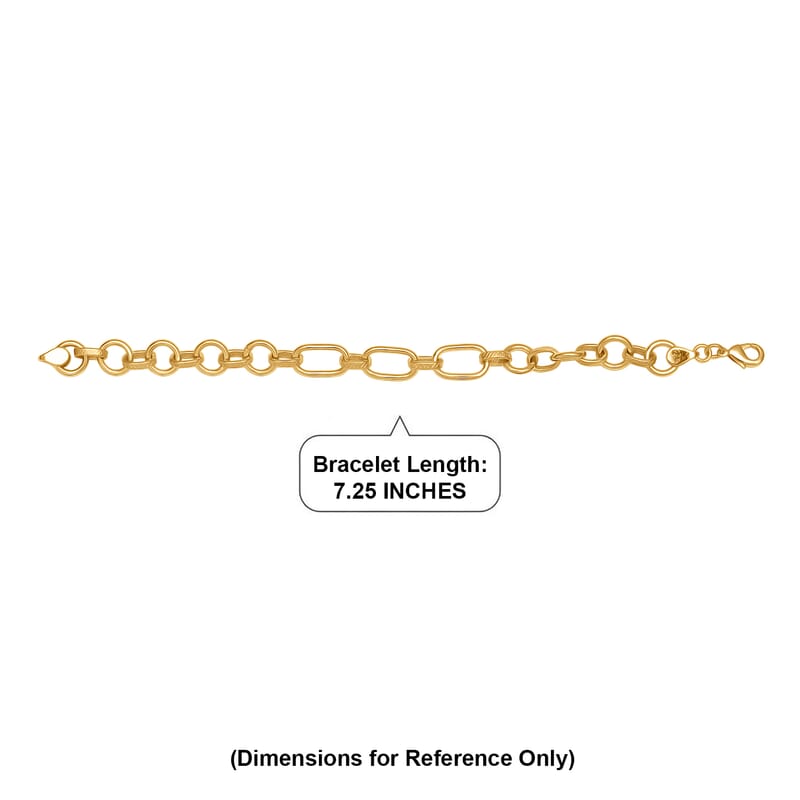EverTrue Bronzella Collection Dual-Link Textured Chain Bracelet in 18K YG Plated Bronze (7.25 In)
