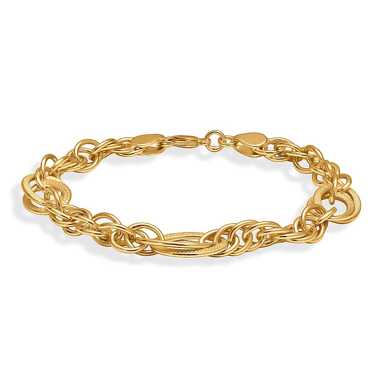 EverTrue Bronzella Collection Regal Link Chain Bracelet in 18K YG Plated Bronze (7.25 In)