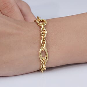 EverTrue Bronzella Collection Regal Link Chain Bracelet in 18K YG Plated Bronze (7.25 In)