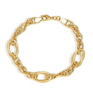 EverTrue Bronzella Collection Regal Link Chain Bracelet in 18K YG Plated Bronze (7.25 In)