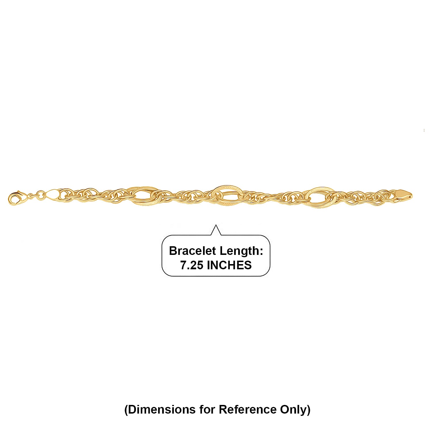 EverTrue Bronzella Collection Regal Link Chain Bracelet in 18K YG Plated Bronze (7.25 In)