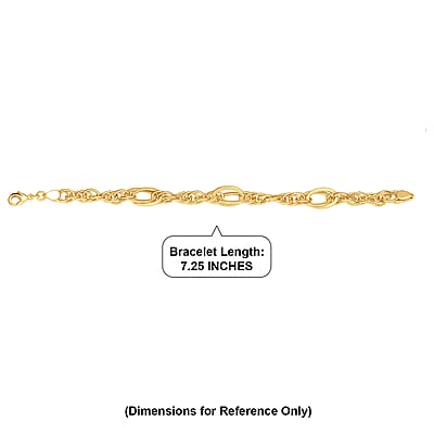 EverTrue Bronzella Collection Regal Link Chain Bracelet in 18K YG Plated Bronze (7.25 In)