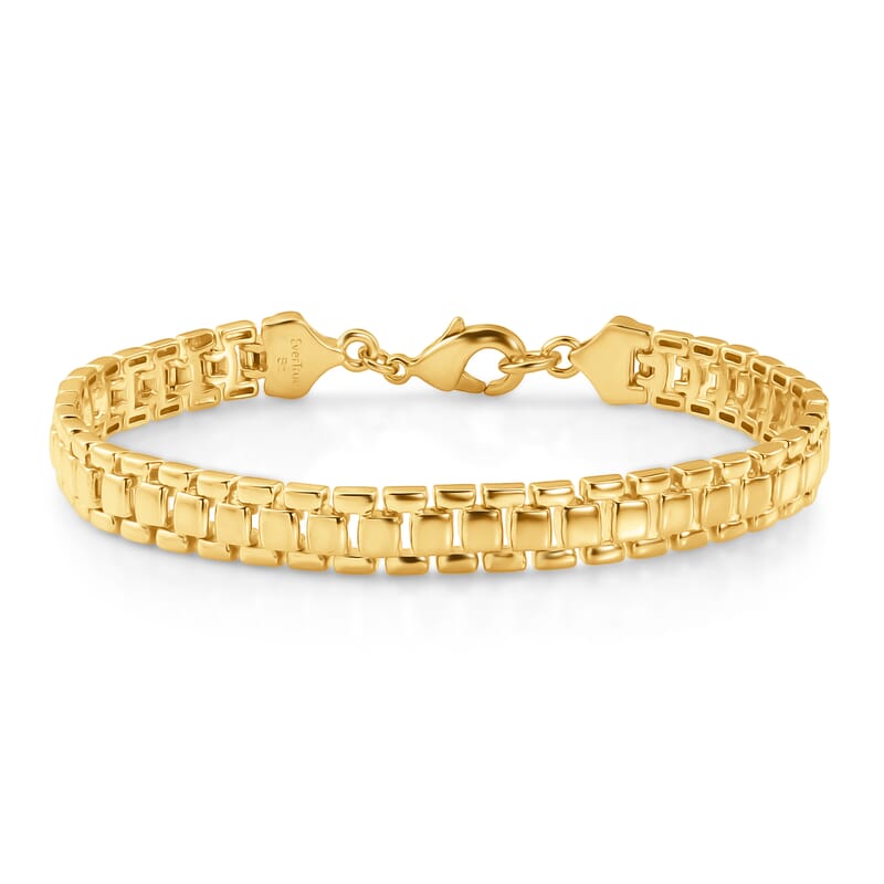EverTrue Bronzella Collection Heritage Link Bracelet in 18K YG Plated Bronze (6.50 In)