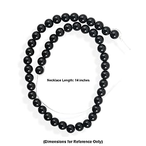 GCS Round Black Onyx Beaded Strand (14 Inches) 161.85 ctw