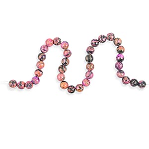 GCS Round Purple Moss Jasper Beaded Strand (16 Inches) 53.20 ctw