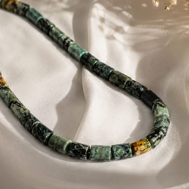 GCS Kambaba Jasper Tube Beaded Strand (16 Inches) 273.50 ctw