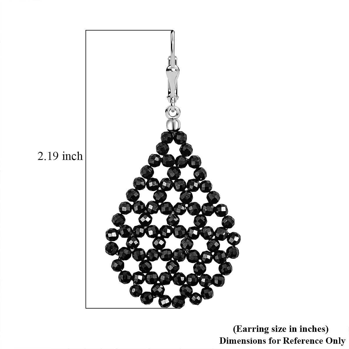 Thai Black Spinel 29.50 ctw Earrings in Sterling Silver