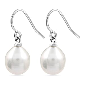 Gray Freshwater Pearl Drop Earrings in Sterling Silver