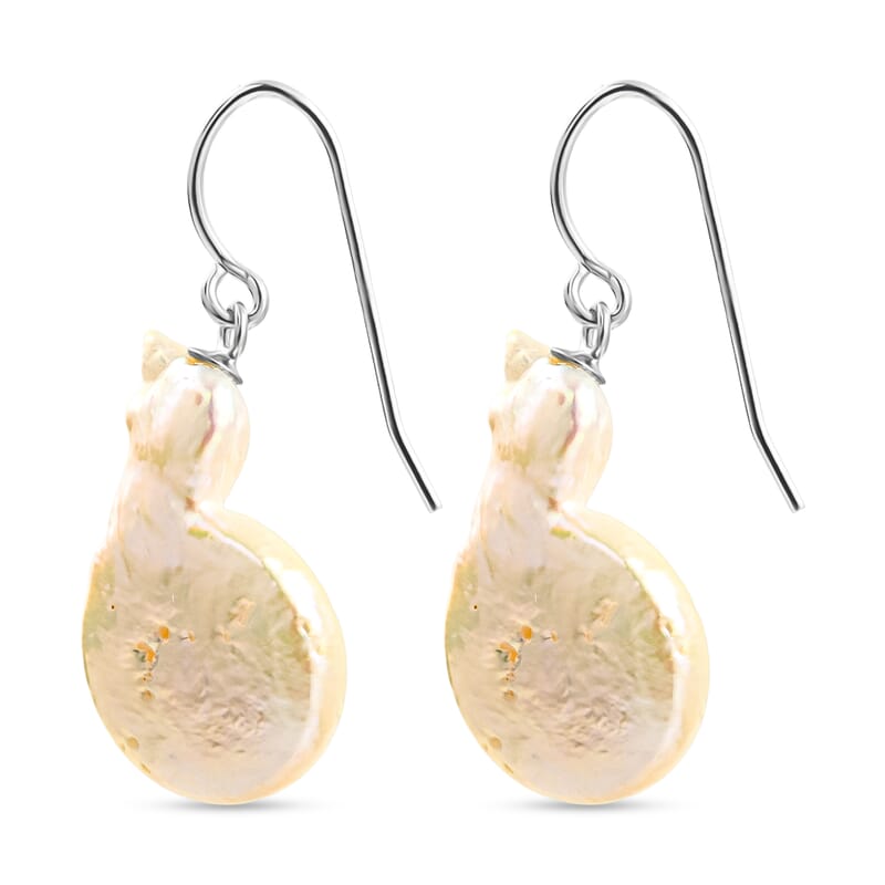 White Freshwater Pearl Earrings in Sterling Silver