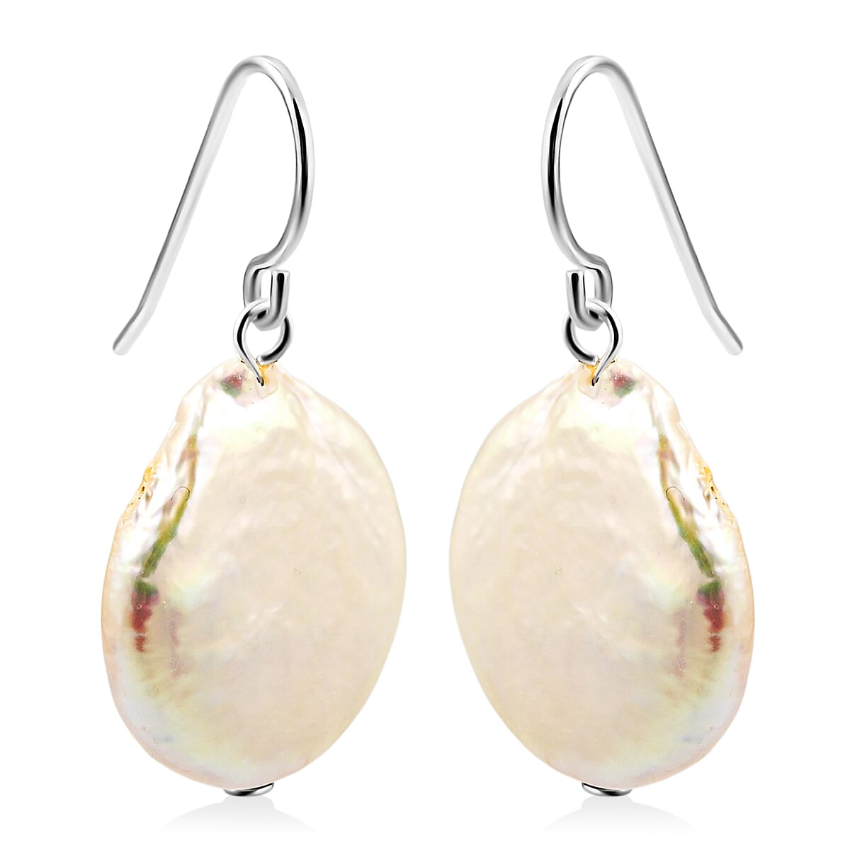 White Freshwater Pearl Earrings in Sterling Silver