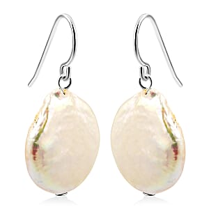 White Freshwater Pearl Earrings in Sterling Silver