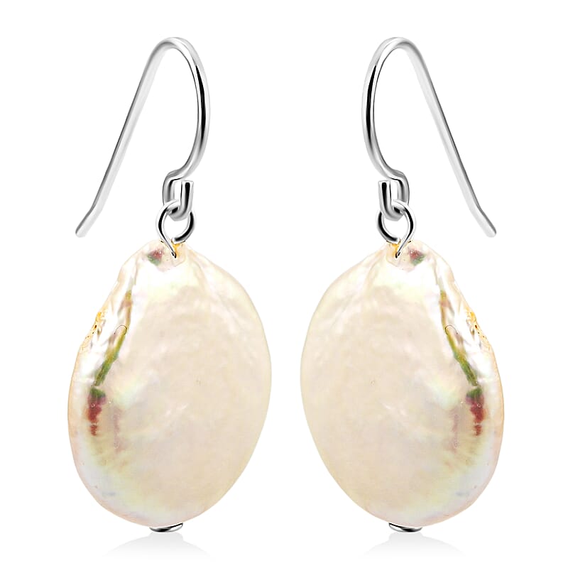 White Freshwater Pearl Earrings in Sterling Silver