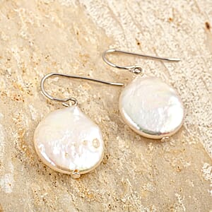 White Freshwater Pearl Earrings in Sterling Silver