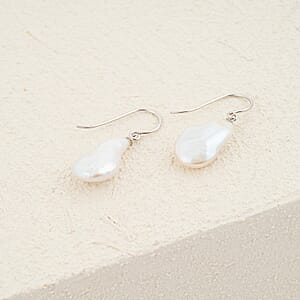White Freshwater Pearl Earrings in Sterling Silver