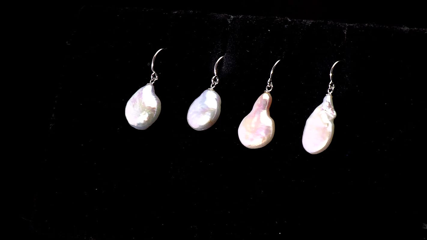 Freshwater Pearl Fashion Earrings in Sterling Silver