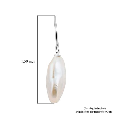 White Freshwater Pearl Earrings in Sterling Silver