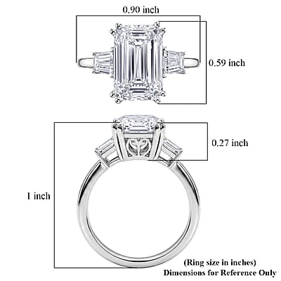IGI Certified Luxuriant Lab Grown Diamond F VS 5.80 ctw Emerald Elegance Ring in 14K White Gold (Size 6.0)