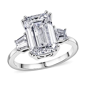IGI Certified Luxuriant Lab Grown Diamond F VS 5.80 ctw Emerald Elegance Ring in 14K White Gold (Size 8.0)