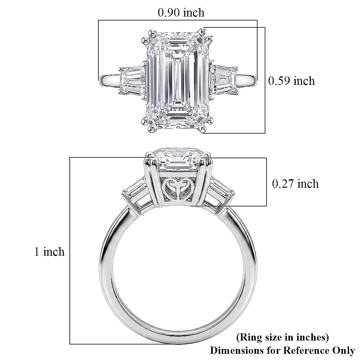 IGI Certified Luxuriant Lab Grown Diamond F VS 5.80 ctw Emerald Elegance Ring in 14K White Gold (Size 8.0)
