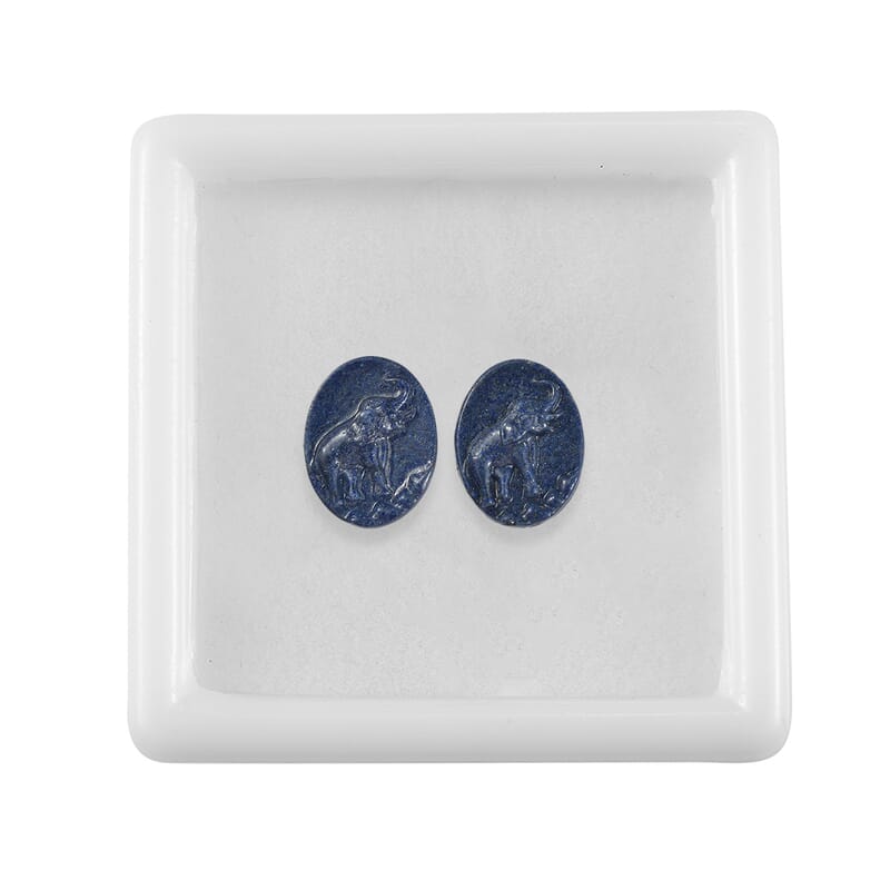 Freshened Lapis Lazuli Set of 2 (Fancy Free Size) 30.19 ctw