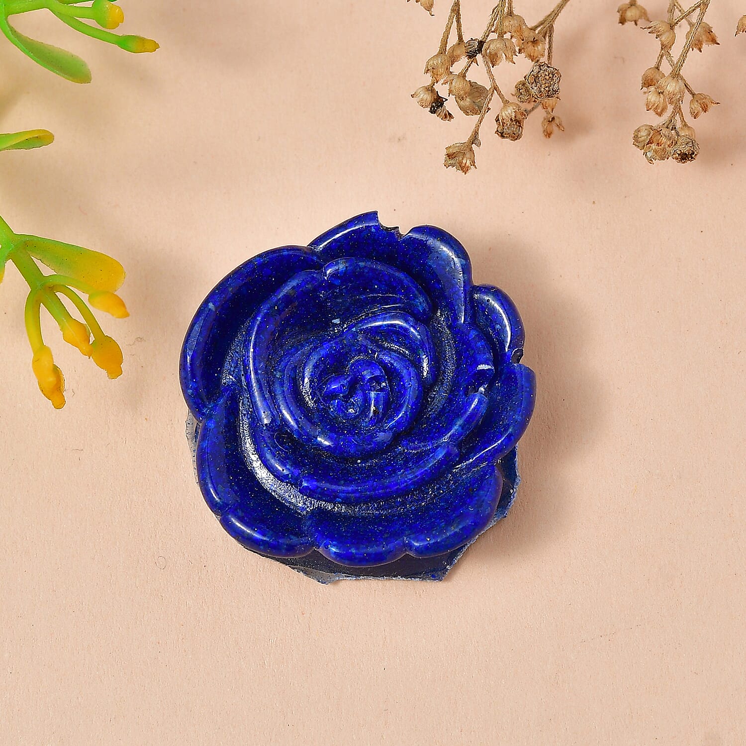 Freshened Lapis Lazuli Carved Rose (Fancy Free) 19.17 ctw
