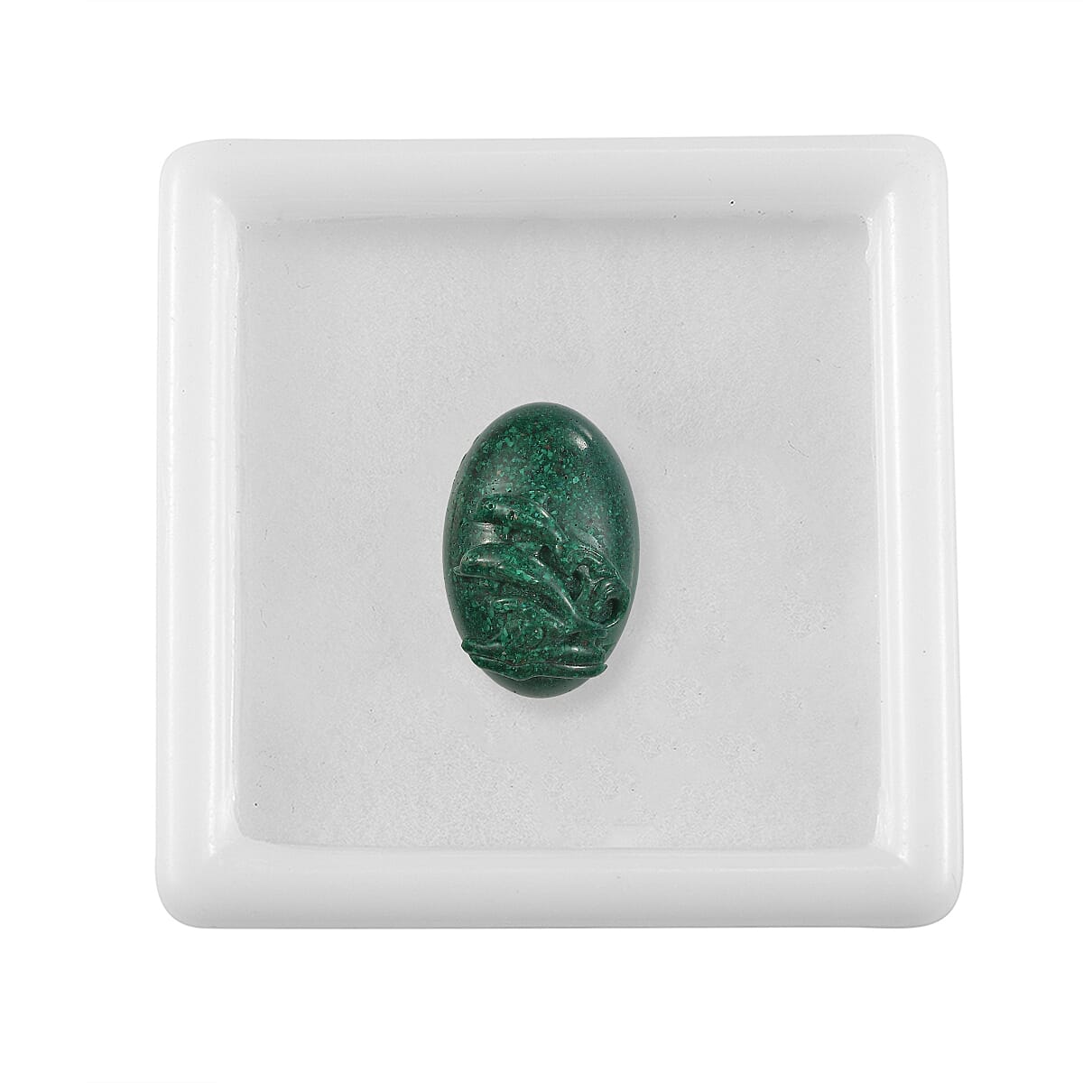 Freshened Malachite Carved Fishes (Fancy Free) 17.91 ctw