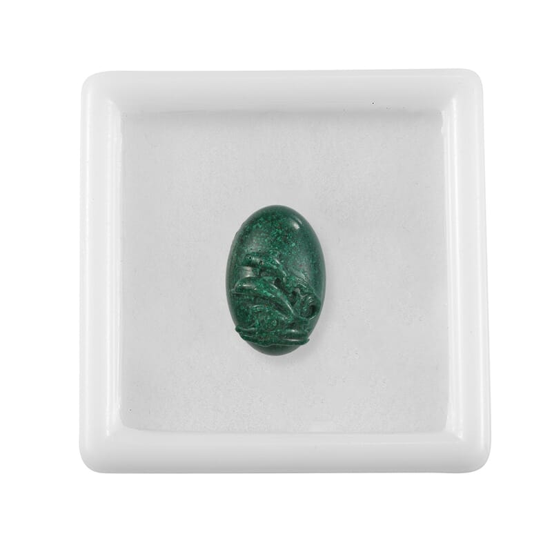 Freshened Malachite Carved Fishes (Fancy Free) 17.91 ctw