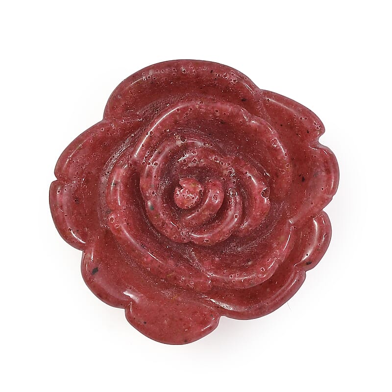 Freshened Thulite Carved Rose (Fancy Free) 19.14 ctw