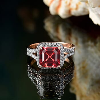 Lab Grown Padparadscha Sapphire / Rose Gold Over Sterling Silver / 12 - Product card gallery slide 2 (10246237978937)