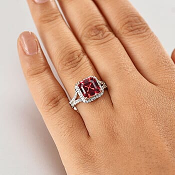 Lab Grown Padparadscha Sapphire / Rose Gold Over Sterling Silver / 12 - Product card gallery slide 3 (10246237978937)