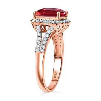 Lab Grown Padparadscha Sapphire / Rose Gold Over Sterling Silver / 12 - Product card gallery slide 4 (10246237978937)