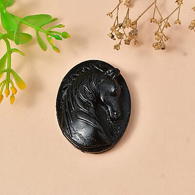 Constituted Silver Shungite Carved Horse (Fancy Free) 23.88 ctw